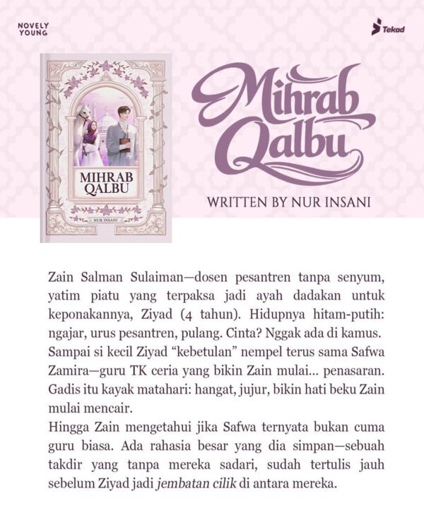 novel mihrab qalbu nur insani tekad gratis biaya packing (fast track)