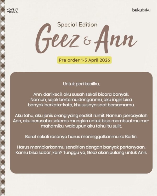 novel geez & ann#1 rintik sedu gagasmedia gratis biaya packing