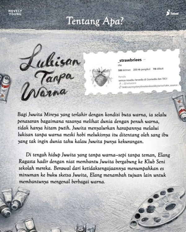 novel lukisan tanpa warna tarisa tekad gratis biaya packing