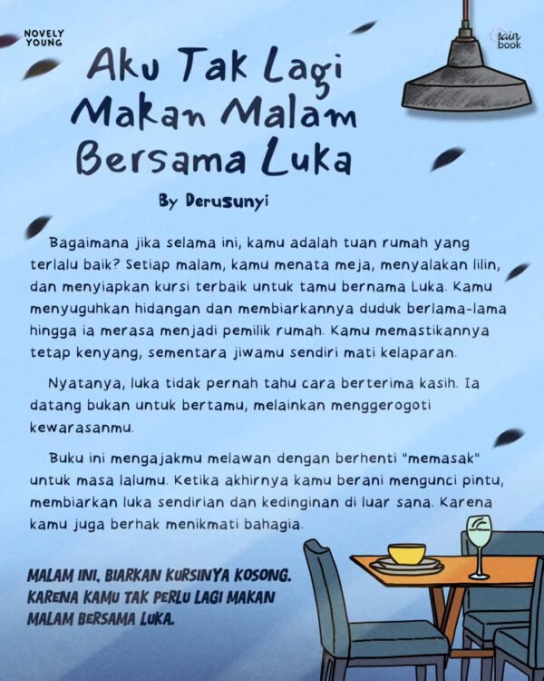 buku aku tak lagi makan malam bersama luka deru sunyi rainbook publishing gratis biaya packing